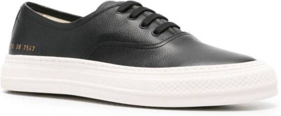 Common Projects logo-print leather sneakers Black
