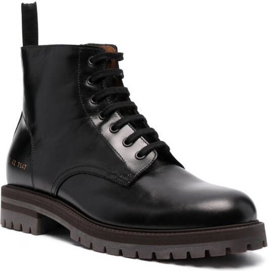 Common Projects number-motif combat boots Brown