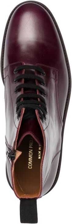 Common Projects number-motif combat boots Red