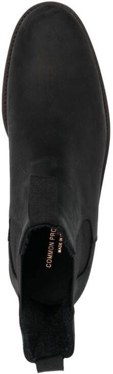 Common Projects ridged leather Chelsea boots 7547 BLACK