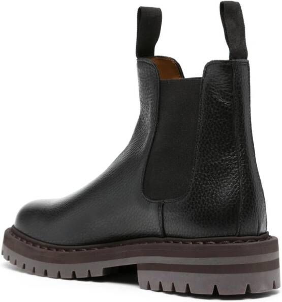Common Projects serial-number leather Chelsea boots Black