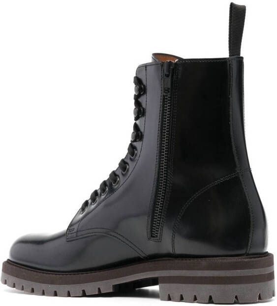Common Projects side logo-print lace-up boots Black