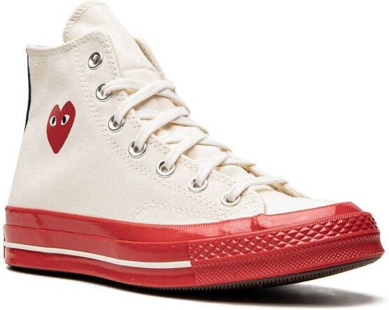 Converse x CdG Play Chuck 70 High "Pristine Red" sneakers White