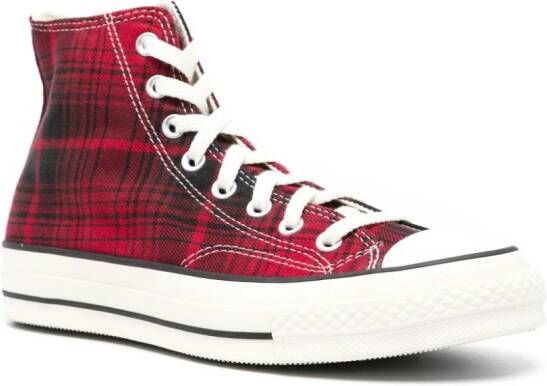 Converse Chuck 70 plaid hi-top sneakers Red