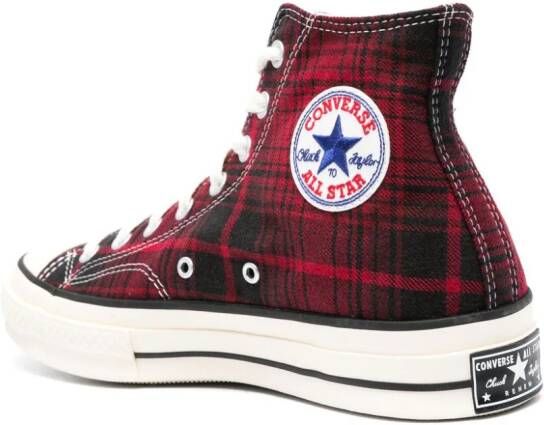 Converse Chuck 70 plaid hi-top sneakers Red