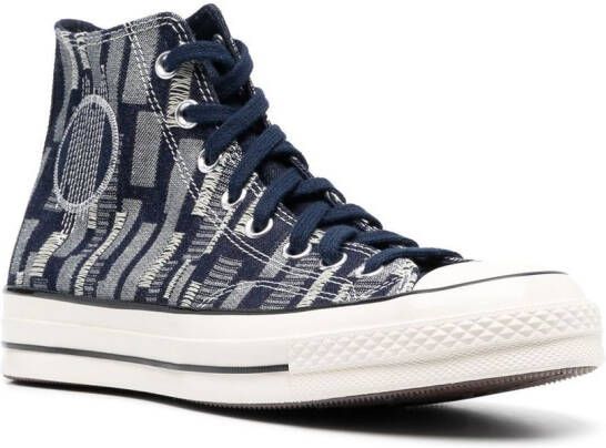 Converse denim-effect hi-top sneakers Blue
