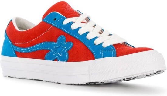Converse floral embellished sneakers Red