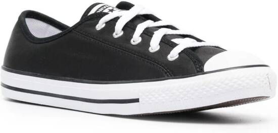 Converse logo-patch lace-up leather sneakers Black
