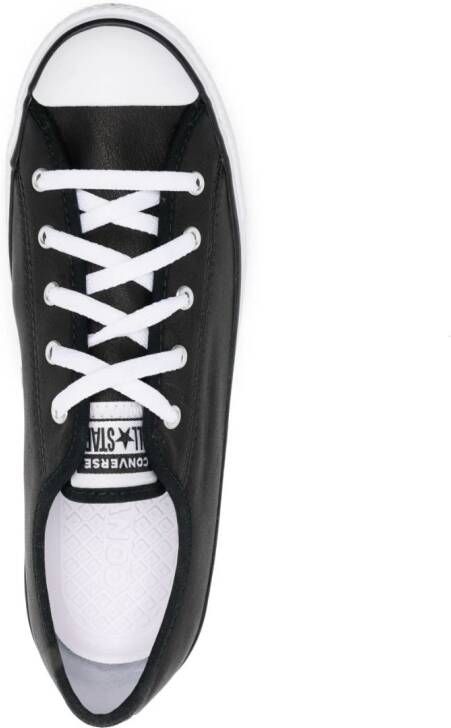 Converse logo-patch lace-up leather sneakers Black