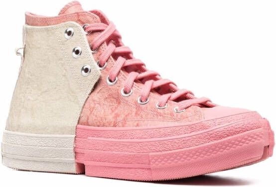 Converse patchwork high-top sneakers Pink