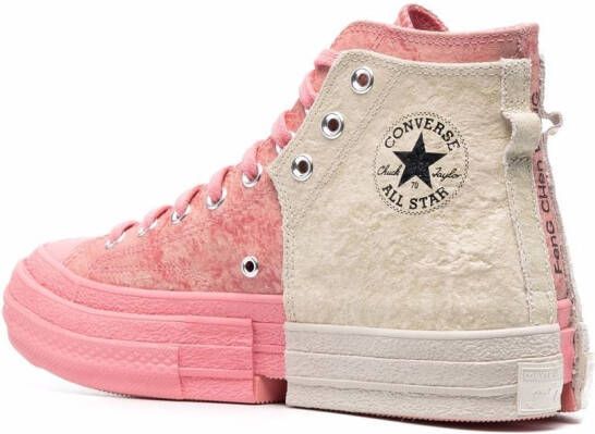 Converse patchwork high-top sneakers Pink