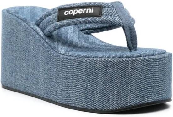 Coperni 100mm denim thong sandals Blue