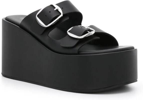 Coperni 100mm leather wedge sandals Black