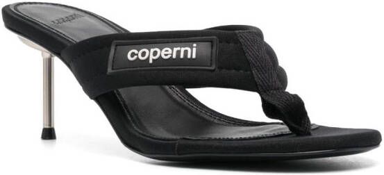 Coperni 65mm logo-patch thong mules Black