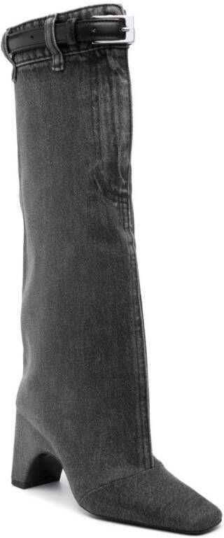 Coperni 75mm denim boots Grey