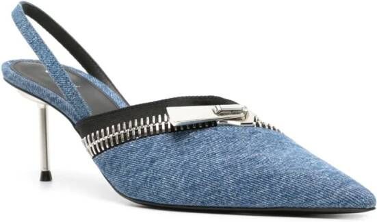 Coperni 75mm denim slingback pumps Blue