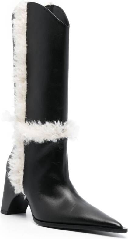 Coperni 85mm shearling-detail leather boots Black