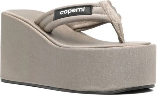 Coperni 95mm textured platform mules Grey