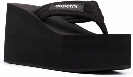Coperni branded wedge sandals Black