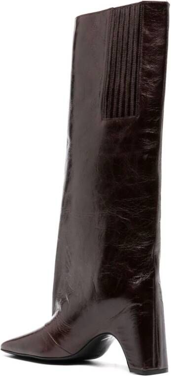 Coperni Bridge 100mm leather boots Brown