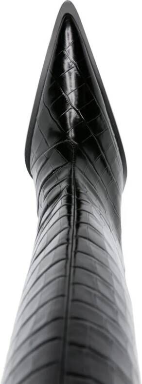 Coperni Crocodile Bridge 80mm leather boots Black
