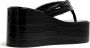 Coperni logo-patch leather platform sandals Black - Thumbnail 3