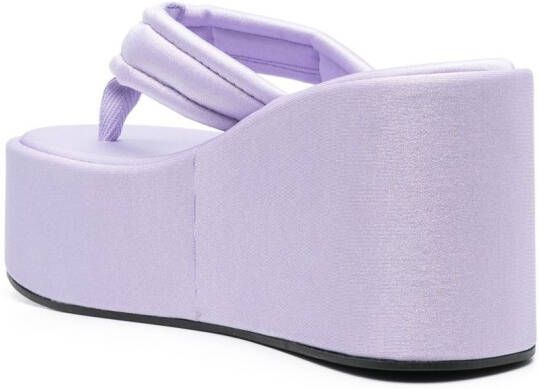 Coperni logo-patch thong-strap wedge sandals Purple