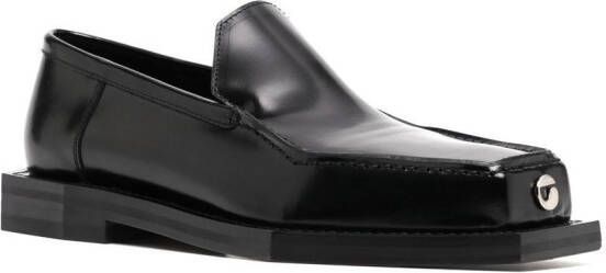 Coperni square-toe polished-finish loafers Black