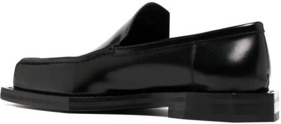 Coperni square-toe polished-finish loafers Black