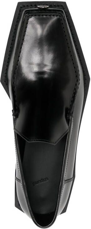 Coperni square-toe polished-finish loafers Black