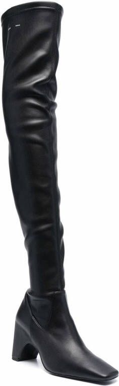 Coperni stretch vegan-leather thigh-high boots Black