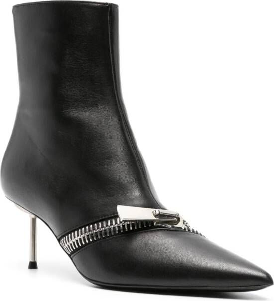 Coperni Zip 60mm leather ankle boots Black