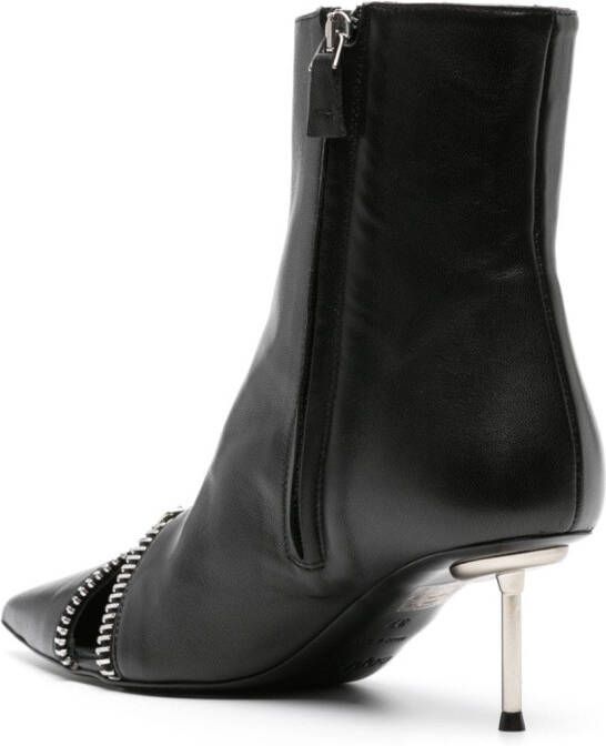 Coperni Zip 60mm leather ankle boots Black
