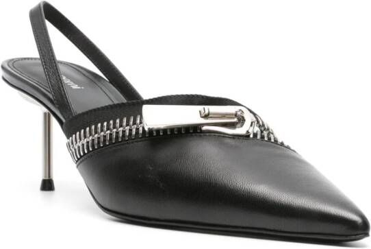 Coperni Zip 60mm leather slingback pumps Black