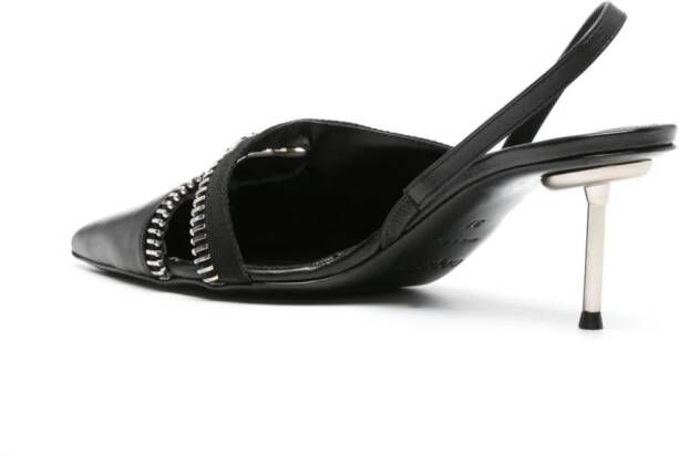 Coperni Zip 60mm leather slingback pumps Black