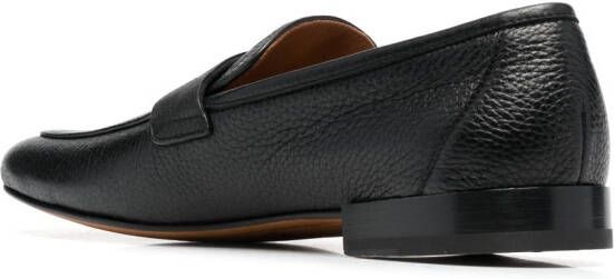 Corneliani grained-texture leather loafers Black