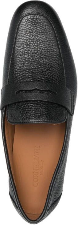 Corneliani grained-texture leather loafers Black