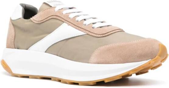 Corneliani lace-up panelled sneakers Neutrals