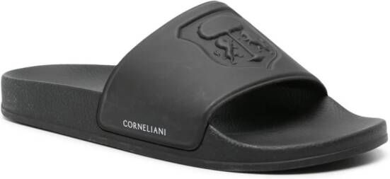Corneliani logo-debossed slides Black