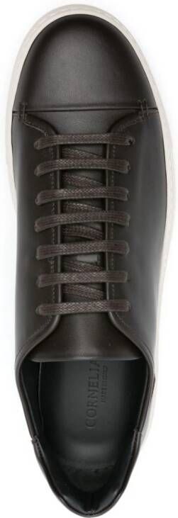 Corneliani low-top smooth leather sneakers Brown