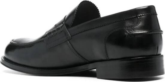 Corneliani penny-slot leather loafers Black
