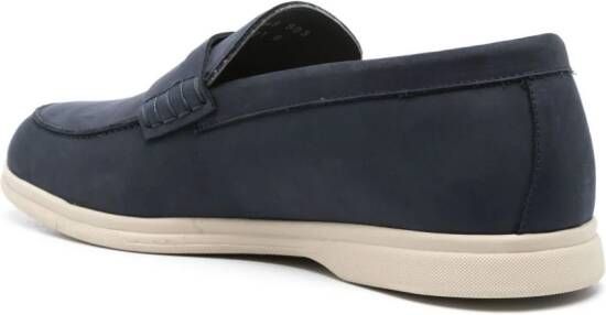 Corneliani penny-slot leather loafers Blue