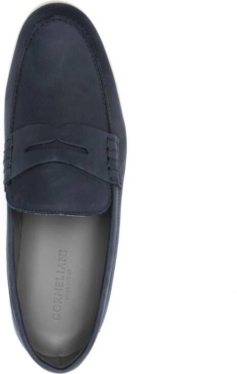 Corneliani penny-slot leather loafers Blue