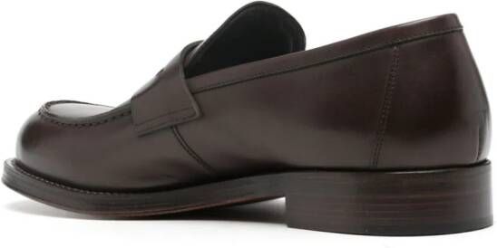 Corneliani penny-slot leather loafers Brown