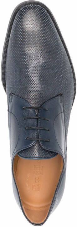 Corneliani perforated leather oxford shoes Blue
