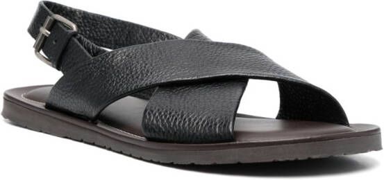 Corneliani Waikiki Beach leather sandals Black