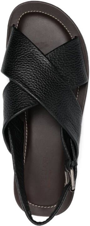 Corneliani Waikiki Beach leather sandals Black