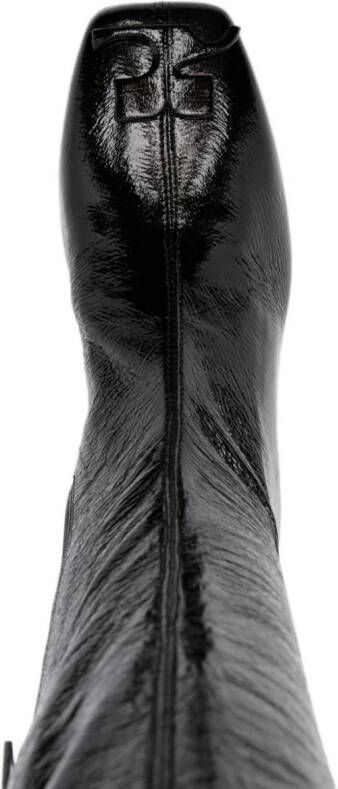 Courrèges 60mm logo-plaque leather boots Black