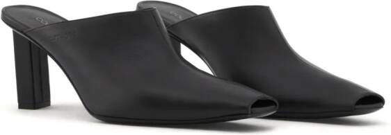 Courrèges 70mm square-toe leather mules Black