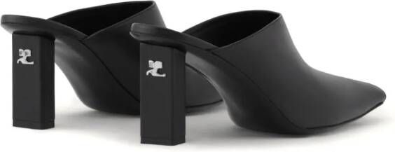 Courrèges 70mm square-toe leather mules Black